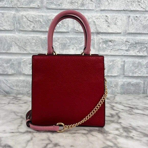 Coach Mini Pepper Crossbody Handbag In Colorblock Red Multi - Picture 5 of 11